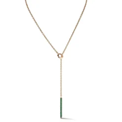GRANT 18K GOLD AND GREEN EMERALD BAR NECKLACE