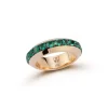 GRANT 18K GOLD AND GREEN EMERALD ANGLED BAND RING