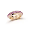 GRANT 18K GOLD AND PINK SAPPHIRE ANGLED BAND RING