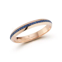 GRANT 18K GOLD AND SAPPHIRE ANGLED BANGLE BRACELET