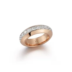 GRANT 18K GOLD AND WHITE DIAMOND ANGLED BAND RING