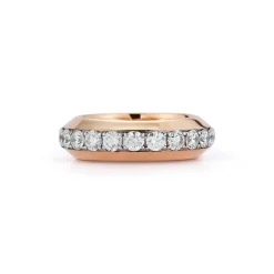 GRANT 18K GOLD AND WHITE DIAMOND ANGLED BAND RING