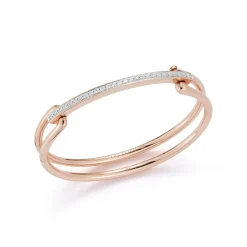 GRANT 18K GOLD ELONGATED LINK CUFF WITH DIAMOND BAR