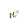 GRANT 18K GREEN EMERALD KNIFE EDGE HUGGIE EARRINGS