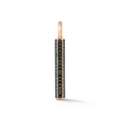 GRANT 18K ROSE GOLD, BLACK RHODIUM AND BLACK DIAMOND HEXAGON BAR PENDANT