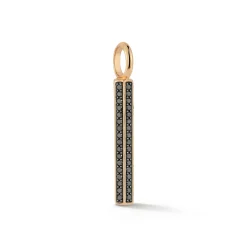 GRANT 18K ROSE GOLD, BLACK RHODIUM AND BLACK DIAMOND HEXAGON BAR PENDANT