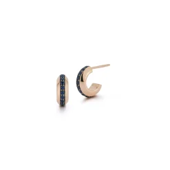 GRANT 18K SAPPHIRE KNIFE EDGE HUGGIE EARRINGS