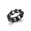 HUXLEY BLACK STERLING SILVER COIL LINK RING