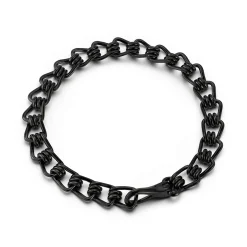 HUXLEY BLACK STERLING SILVER COIL LINK BRACELET