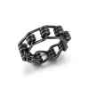 HUXLEY GUNMETAL STERLING SILVER COIL LINK RING
