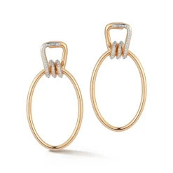 HUXLEY 18K AND DIAMOND COIL LINK EARRINGS