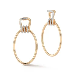 HUXLEY 18K AND DIAMOND COIL LINK EARRINGS