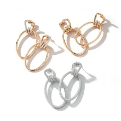 HUXLEY 18K AND DIAMOND COIL LINK EARRINGS