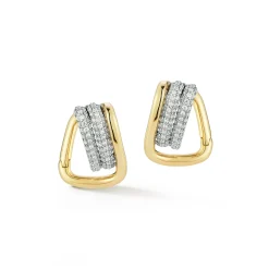 HUXLEY 18K AND DIAMOND COIL LINK HUGGIES