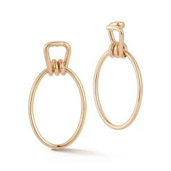 HUXLEY 18K ELONGATED COIL LINK EARRINGS