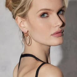 HUXLEY 18K ELONGATED COIL LINK EARRINGS