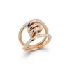 HUXLEY 18K GOLD AND DIAMOND SINGLE COIL LINK RING