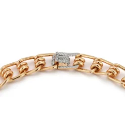 HUXLEY 18K GOLD AND DIAMOND COIL LINK NECKLACE