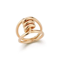 HUXLEY 18K GOLD SINGLE COIL LINK RING
