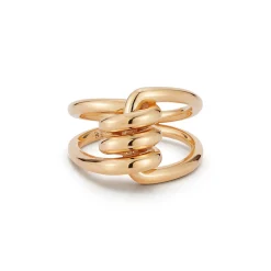 HUXLEY 18K GOLD SINGLE COIL LINK RING
