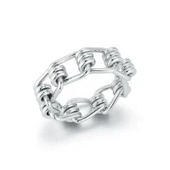 HUXLEY STERLING SILVER COIL LINK RING