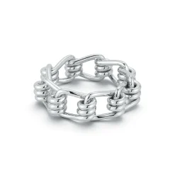 HUXLEY STERLING SILVER COIL LINK RING