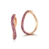 JULIAN 18K GOLD AND AMETHYST CURVED HOOP EARRINGS