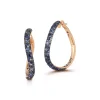 JULIAN 18K GOLD AND BLUE SAPPHIRE CURVED HOOP EARRINGS