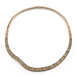 JULIAN 18K GOLD AND CHAMPAGNE DIAMOND WAVE NECKLACE