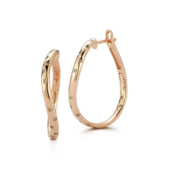 JULIAN 18K GOLD AND CHAMPAGNE DIAMONDS CURVED HOOP EARRINGS