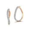 JULIAN 18K GOLD AND DIAMOND CURVED HOOP EARRINGS