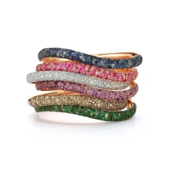 JULIAN 18K GOLD AND DIAMOND WAVE BRACELET