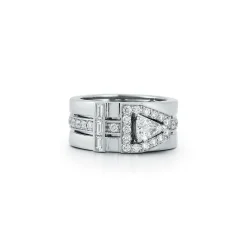 KEYNES 18K GOLD AND DIAMOND BUCKLE RING