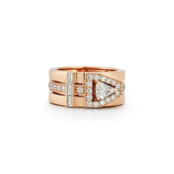 KEYNES 18K GOLD AND DIAMOND BUCKLE RING