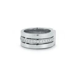 KEYNES 18K GOLD AND DIAMOND BUCKLE RING