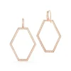 KEYNES 18K MEDIUM OPEN HEXAGON DIAMOND EARRINGS
