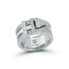 KEYNES PLATINUM AND DIAMOND BUCKLE RING