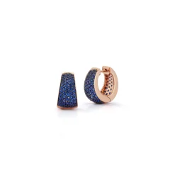 LYTTON 18K AND ALL BLUE SAPPHIRE TAPERING HOOP EARRINGS