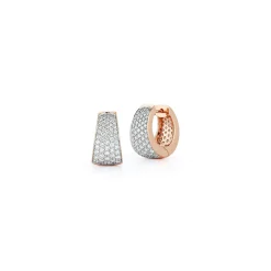 LYTTON 18K AND ALL DIAMOND PAVE TAPERING HOOP EARRINGS