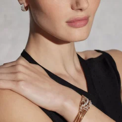 LYTTON 18K AND ALL DIAMOND PAVE TAPERING HOOP EARRINGS