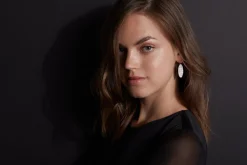LYTTON 18K DIAMOND OVAL DROP EARRING