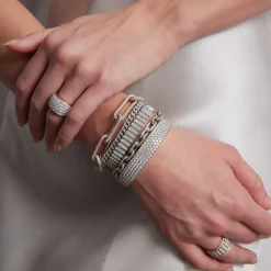 LYTTON 18K GOLD AND ALL PAVE DIAMOND BOMBE BRACELET