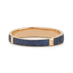 LYTTON 18K GOLD AND ALL PAVE BLUE SAPPHIRE BOMBE BRACELET