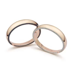LYTTON 18K GOLD AND DIAMOND EDGE BOMBE BANGLE BRACELET