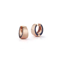 LYTTON 18K HOOPS WITH BLUE SAPPHIRE EDGE