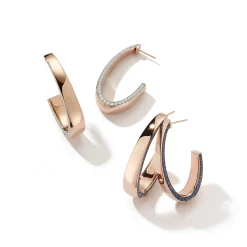 LYTTON 18K LONG HOOP WITH SAPPHIRE EDGE