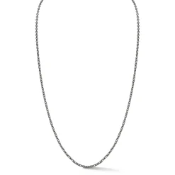 MEN'S STERLING SILVER AND BLACK RHODIUM CHAIN NECKLACE