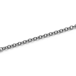 MEN'S STERLING SILVER AND BLACK RHODIUM CHAIN NECKLACE