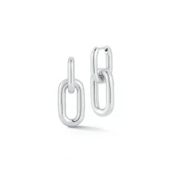 MORELL STERLING SILVER DROP HUGGIE EARRINGS