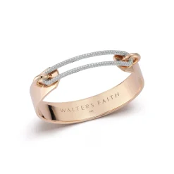 MORRELL 18K GOLD CUFF BRACELET WITH ELONGATED DIAMOND LINK